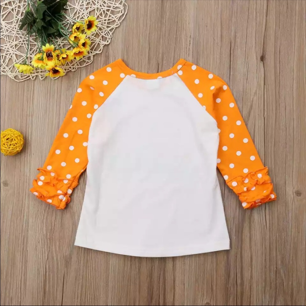 🌼LAST ONE!! 4t Boutique Fall Ruffle Dot Shirt 🍁 - Picture 3 of 6